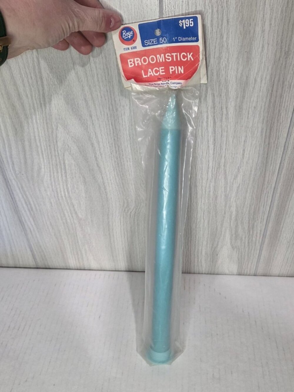 Vintage Boye Broomstick Lace Pins Size 50 Blue USA Crochet Needle